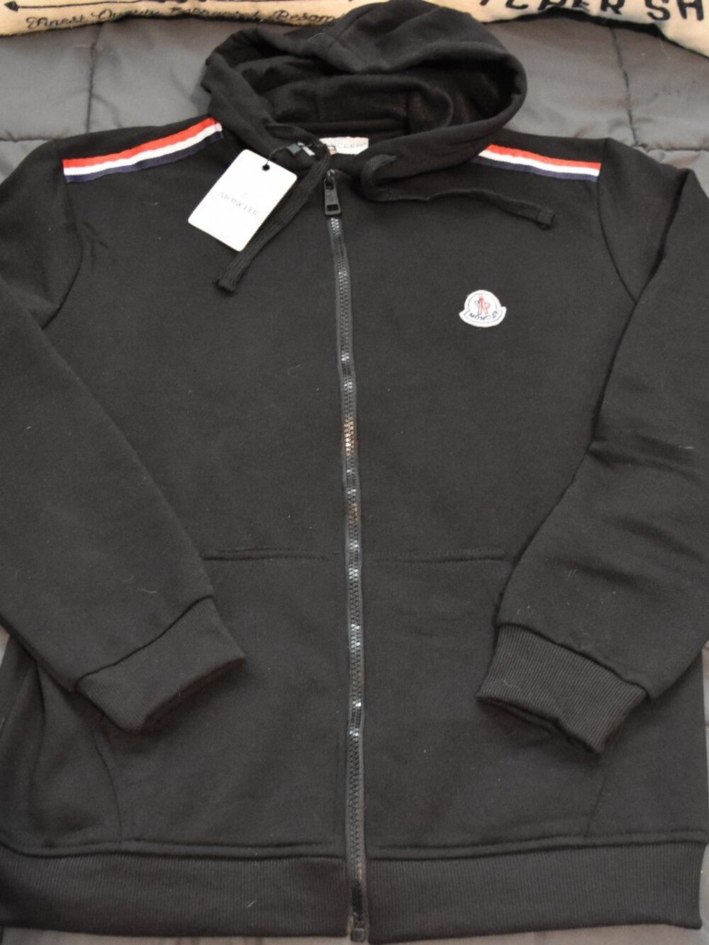 Authentic Moncler Black Zip Up Hoodie Size Medium Unisex - New with tags!